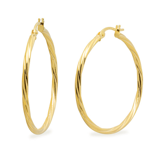 Pendientes Aro Zoe 30mm en Oro Amarillo 18 Kilates