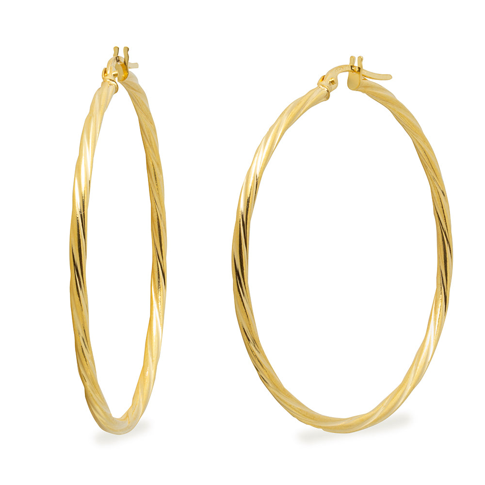 Pendientes Aro Zoe 40mm en Oro Amarillo 18 Kilates