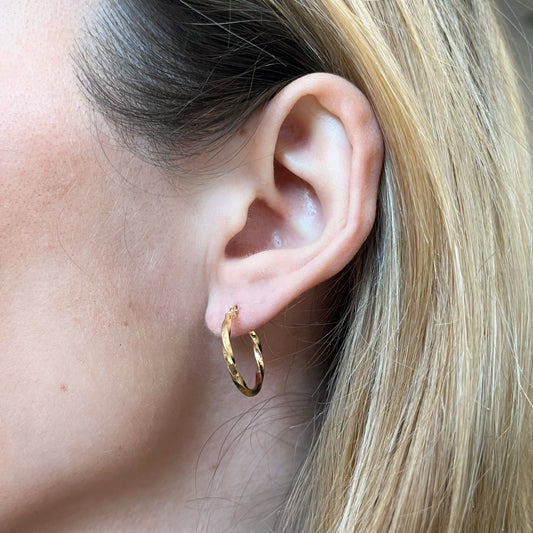 Pendientes de Aro Rizados 15X2 en Oro Amarillo 9 Kilates