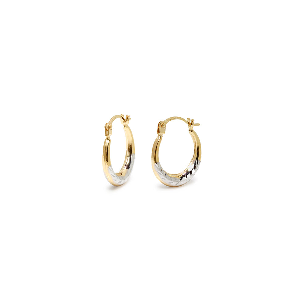 Pendientes Criollas Diamantadas de Oro de 9 Quilates