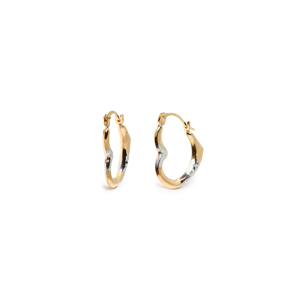 Pendientes Criolla Corazón Diamantes de Oro de 9 Quilates
