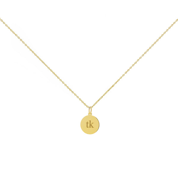 Placa lisa redonda (10mm) en Oro Amarillo 9 Kilates