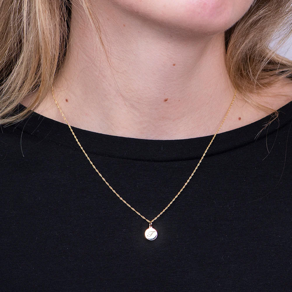 Placa lisa redonda (8mm) en Oro Amarillo 9 Kilates
