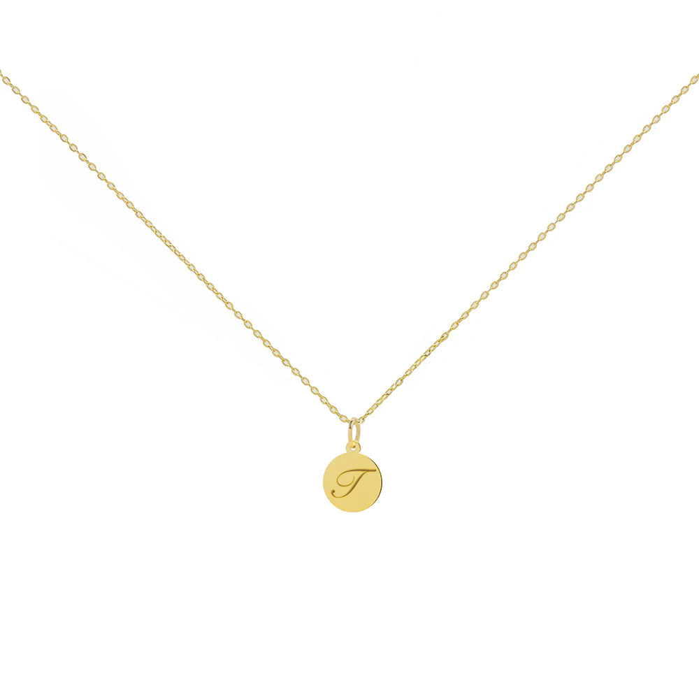 Placa lisa redonda (8mm) en Oro Amarillo 9 Kilates