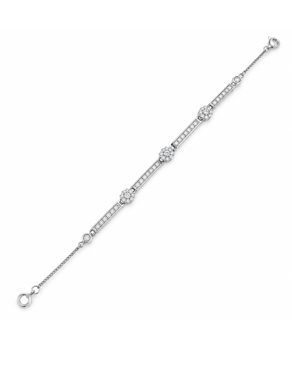 Pulsera de Plata de Ley 925 con Moissanita Grande
