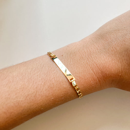 Pulsera No me olvides Barbada en Oro Amarillo 18 Kilates