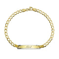 Pulsera Nomeolvides con Placa de Oro de 9 Quilates