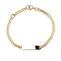 Pulsera Nomeolvides Barbada de Oro de 9 Quilates con Placa para Bebé
