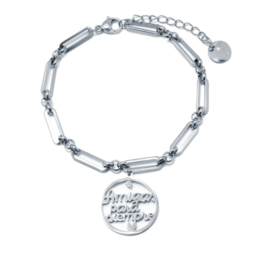 Pulsera de Eslabón Largo Tesi Amigas para Siempre de Acero