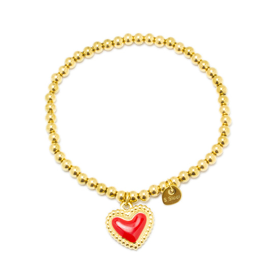 Pulsera Corazón Rojo Elástica Tesi García