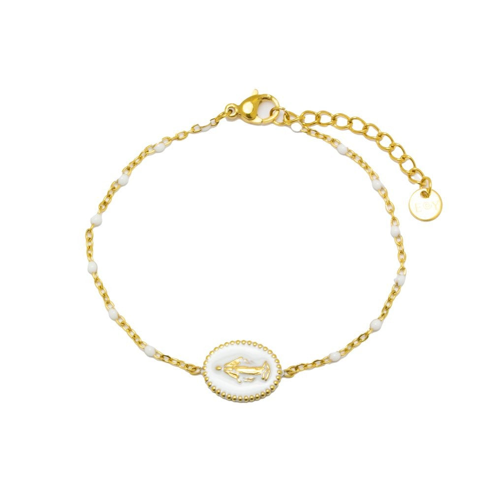 Pulsera Medalla Virgen Tesi con Piedras de Acero Inoxidable