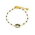Pulsera Medalla Virgen Tesi con Piedras de Acero Inoxidable