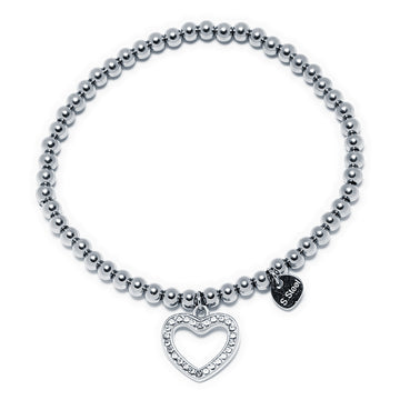 Pulsera Corazón Circonitas Elástica Tesi García