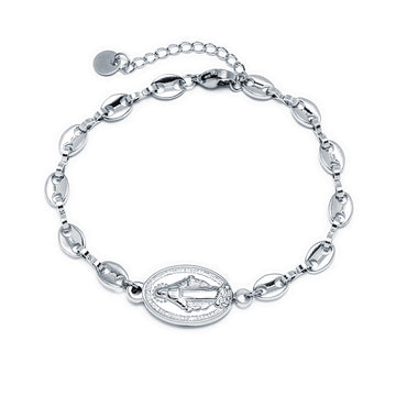 Pulsera Fantasía Medalla Virgen Acero Tesi García