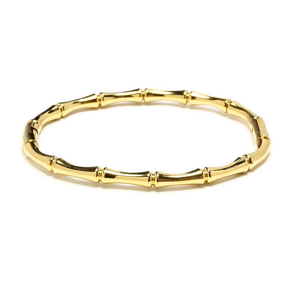 Pulsera Esclava de Acero Inoxidable con Diseño Bambú