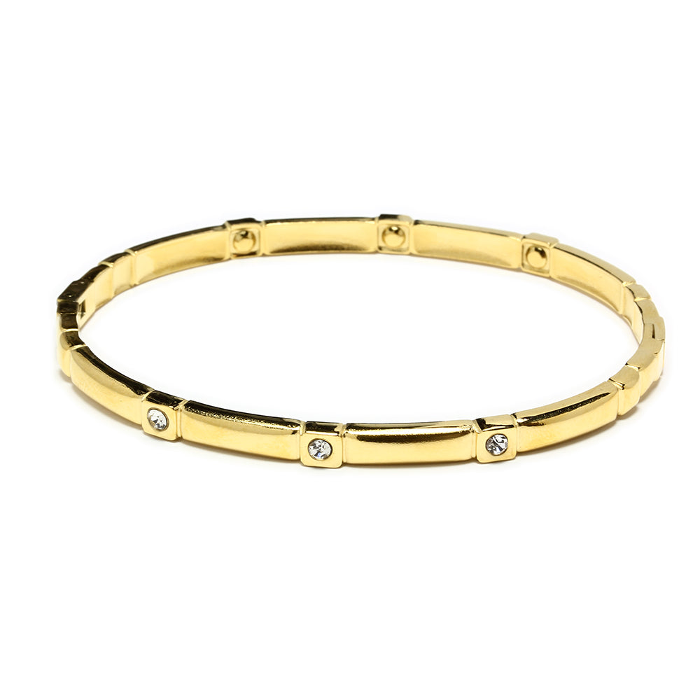 Pulsera Esclava Bambú Tesi de Acero Inoxidable
