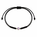 Pulsera Macramé de Oro de 9 Quilates con Amatista