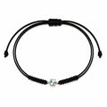 Pulsera Macramé de Oro de 9 Quilates con Topacio Azul