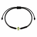 Pulsera Macramé de Oro de 9 Quilates con Peridoto