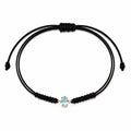 Pulsera Macramé de Oro de 9 Quilates con Topacio Azul