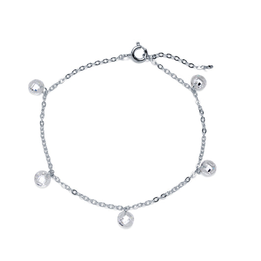 Pulsera Charms Circonitas Blancas en Plata