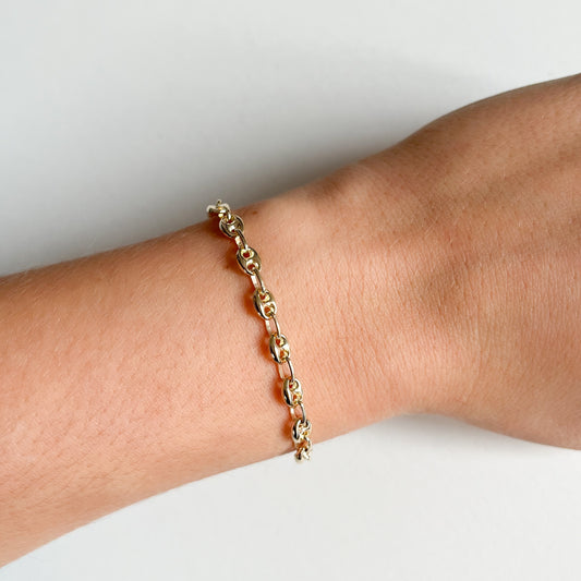 Pulsera Calabrote 19 cm Oro Amarillo 9 Kilates