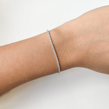 Pulsera Riviere Circonitas en Oro Blanco 18 Kilates