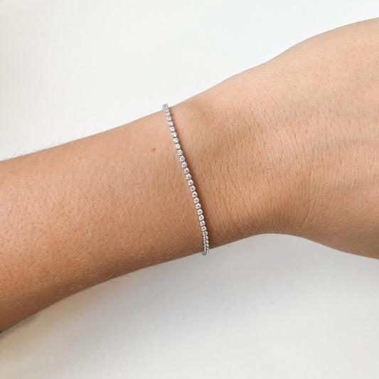 Pulsera Riviere Circonitas en Oro Blanco 18 Kilates