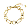 Pulsera Geométrica de Acero Dorado