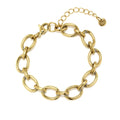 Pulsera de Argollas de Acero Dorado