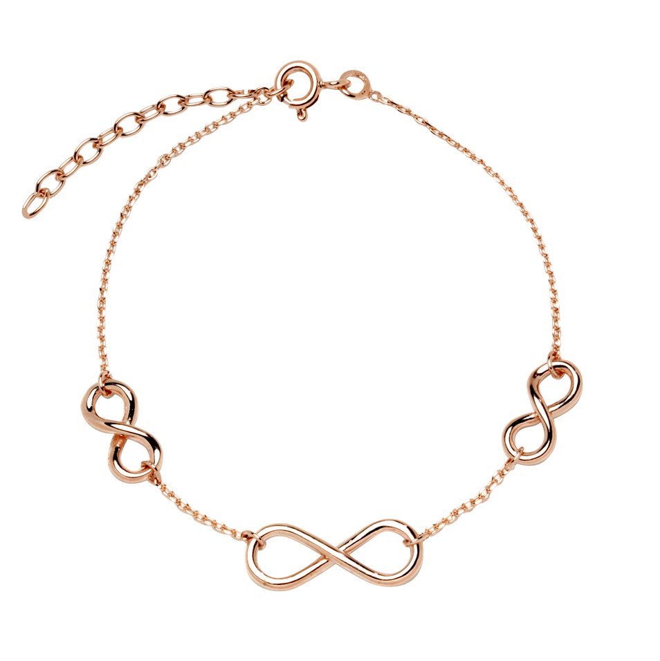 Pulsera 3 Infinitos en Plaqué Oro Rosa de 3 Micras