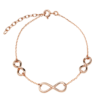 Pulsera 3 Infinitos en Plaqué Oro Rosa de 3 Micras