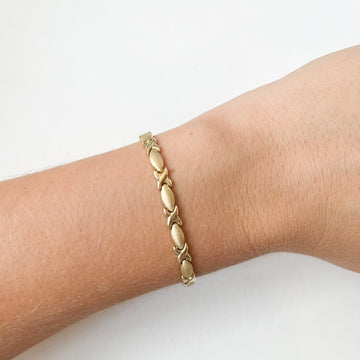 Pulsera Semirrígida Óvalos en Oro Amarillo 18 Kilates
