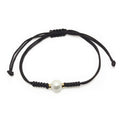 Pulsera Macramé de Oro de 9 Quilates con Perla