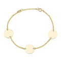 Pulsera de Tres Discos de Oro de 9 Quilates