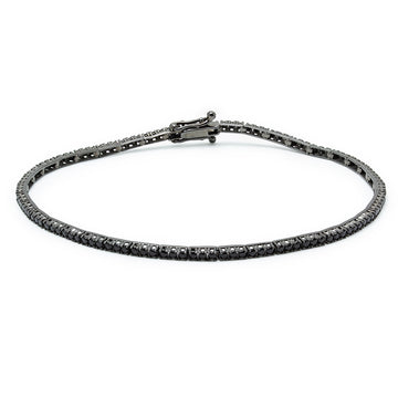 Pulsera Riviere con Circonitas Negras en Oro Amarillo 9 Kilates