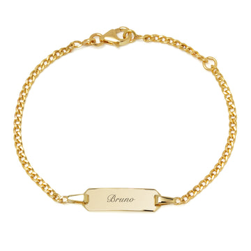 Pulsera Bebé Nomeolvides Recta en Oro Amarillo 9 Kilates