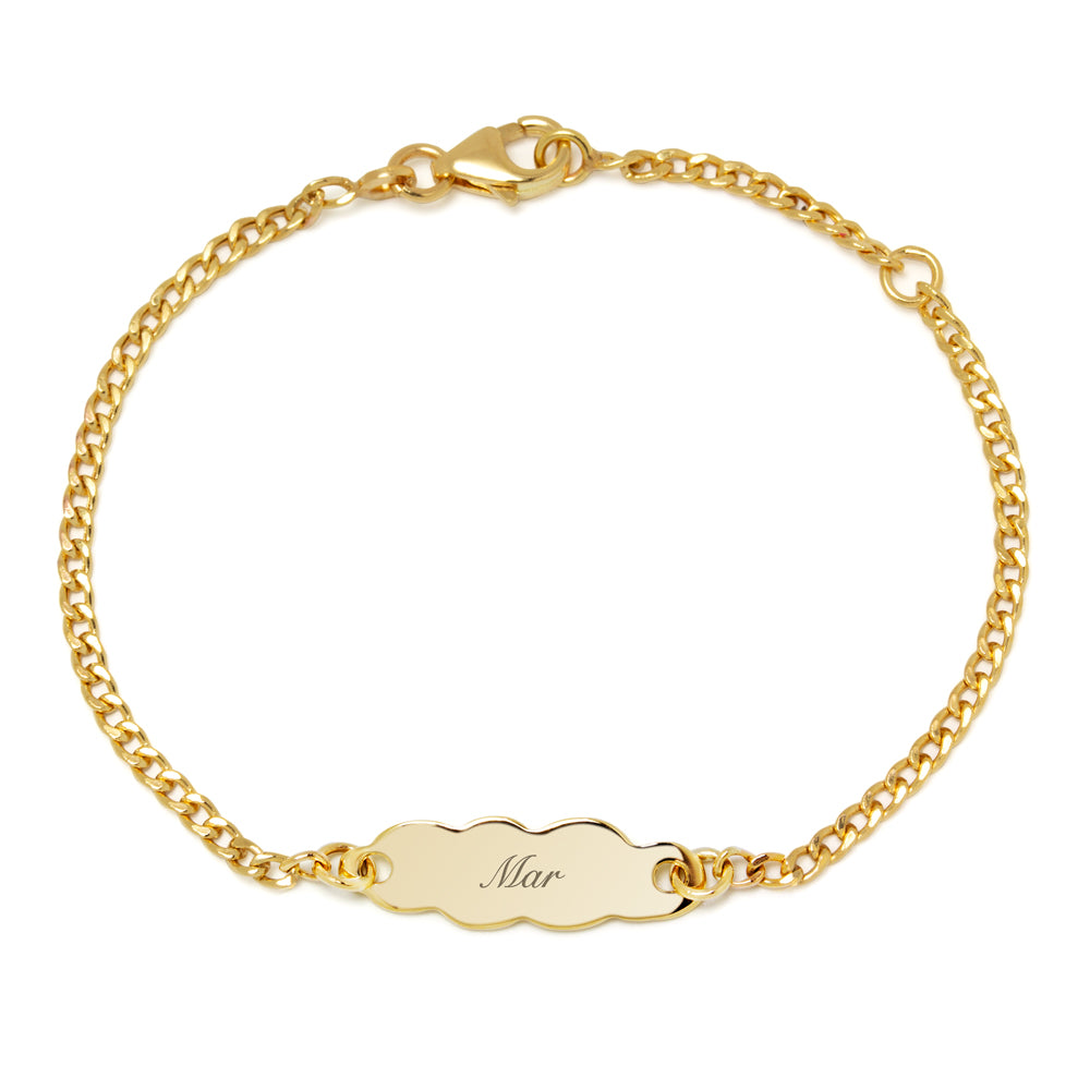 Pulsera Bebé Nomeolvides Nube en Oro Amarillo 9 Kilates