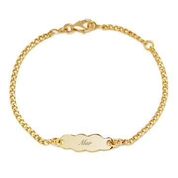 Pulsera Bebé Nomeolvides Nube en Oro Amarillo 9 Kilates