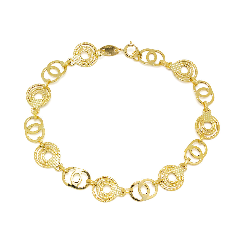 Pulsera Eternidad de Oro de 18 Quilates con Grabado
