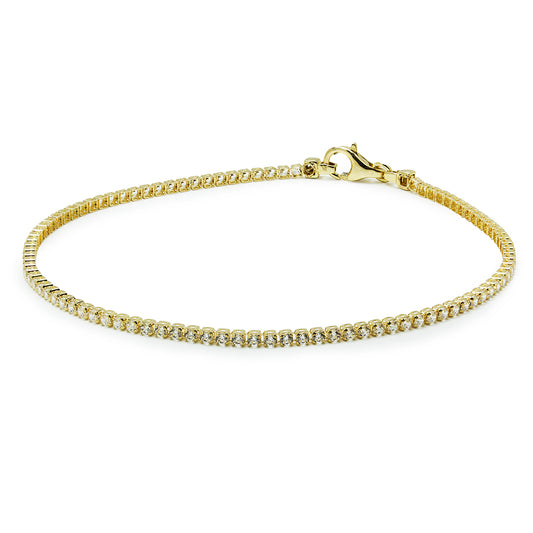 Pulsera Riviere con Circonitas en Oro Amarillo 9 Kilates