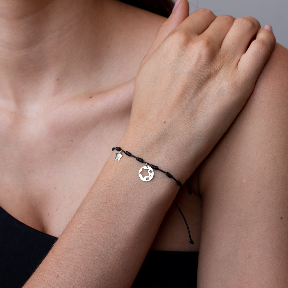 Pulsera de Hilo de Oro de 9 Quilates con Estrella