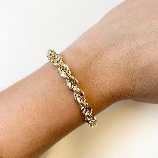 Pulsera Cordón 20cm en Oro Amarillo 9 Kilates
