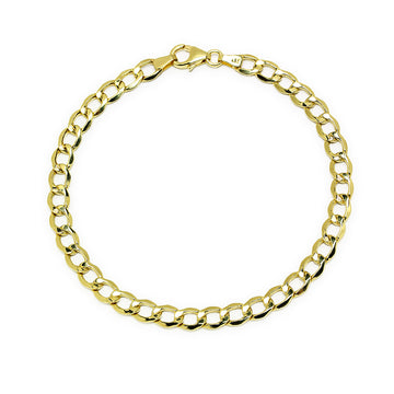 Pulsera Hombre Barbada 21x5,4 en Oro Amarillo 9 Kilates