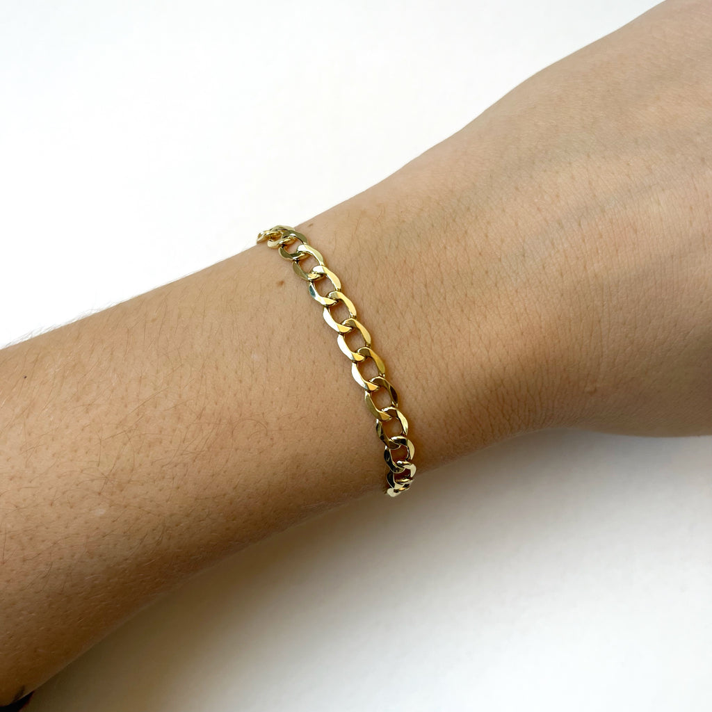Pulsera Barbada de Oro de 9 Quilates