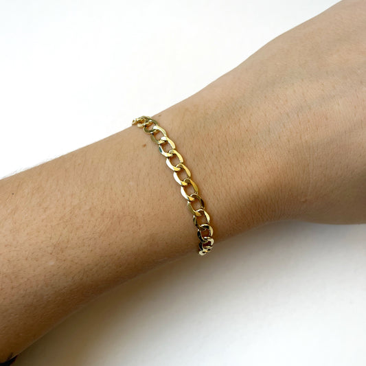 Pulsera Hombre Barbada 21x5,4 en Oro Amarillo 9 Kilates