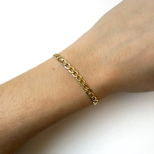 Pulsera Barbada 19x4.5 en Oro Amarillo 9 Kilates