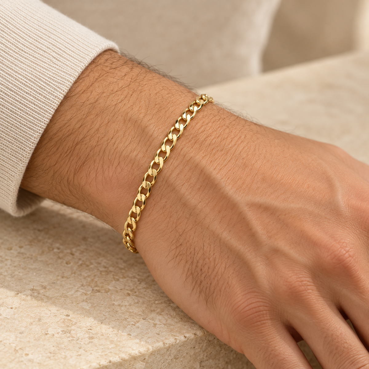 Pulsera Barbada de Oro de 18 Quilates