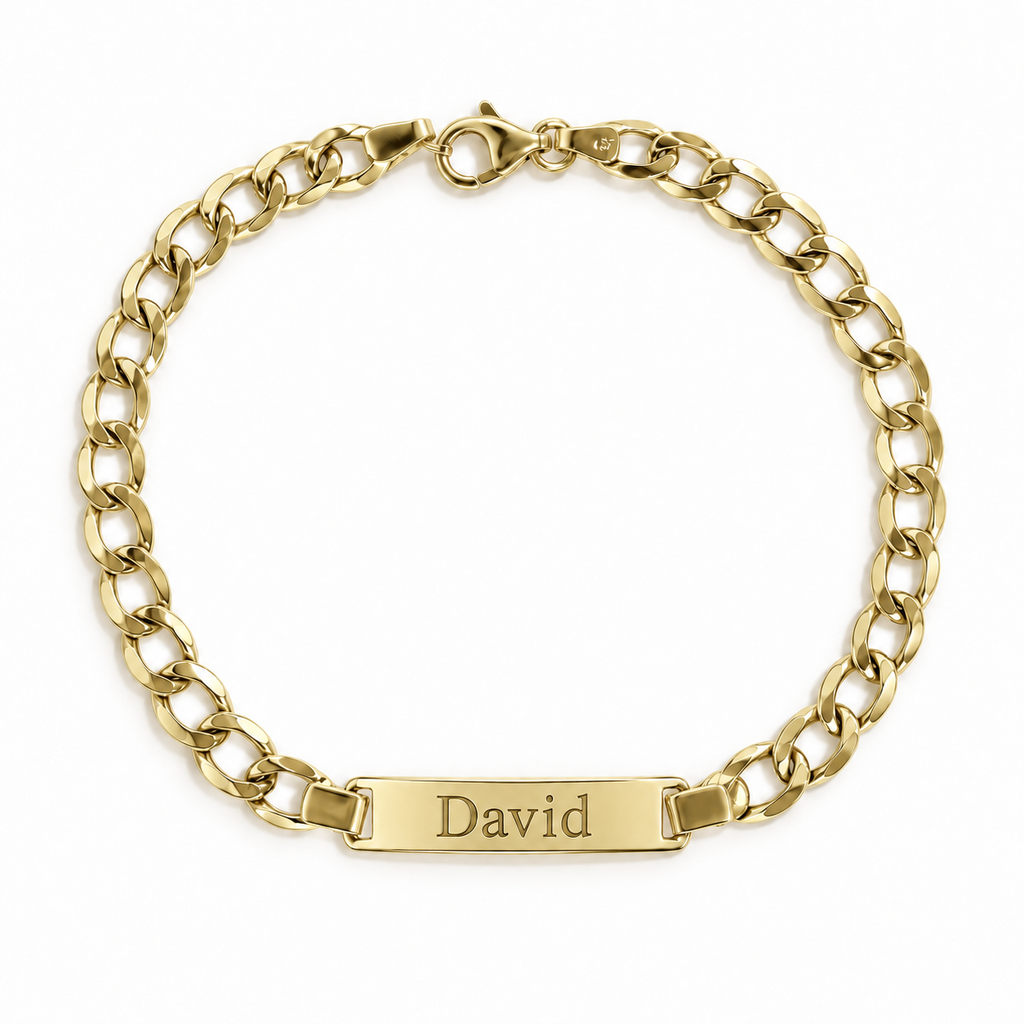 Pulsera Barbada Nomeolvides de Oro de 9 Quilates