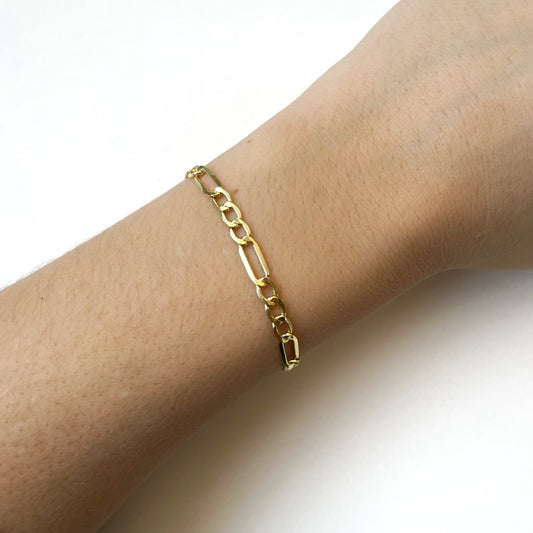 Pulsera Progresiva 3x1 19 cm Oro Amarillo 9 Kilates